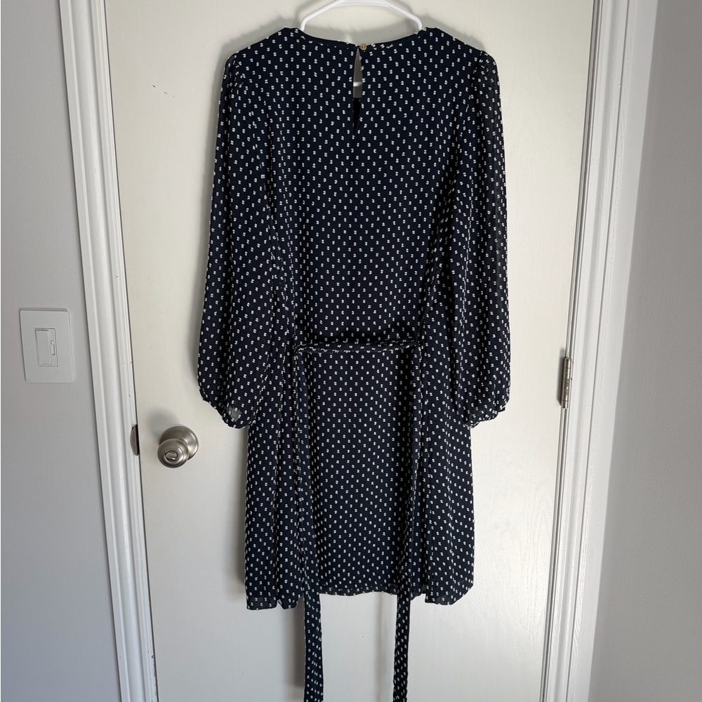 Ann Taylor Dark Blue and White Polka Dot Dress - Picture 2 of 2